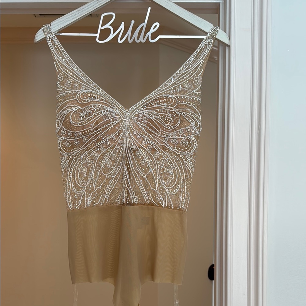 Willowby by Watters Beaded Wedding bodysuit (see the wedding skirt in my closet)